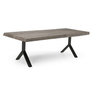 Brooks - Dining Table - Y Base - 40" x 116" - Sandblasted Grey Top - Black Base