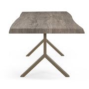 Brooks - Dining Table - Y Base - 40" x 116" - Sandblasted Grey Top - Brass Base