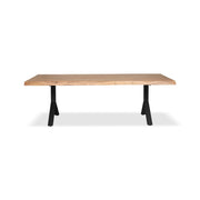Brooks - Dining Table - Y Base - 40" x 116" - Teak Top - Black Base