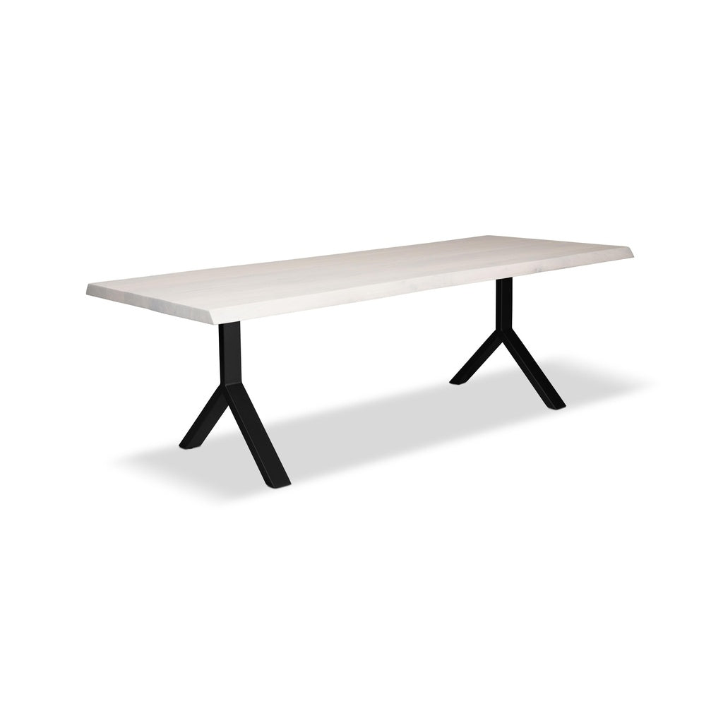 Brooks - Dining Table - Y Base - 40" x 116" - White Wash Top - Black Base