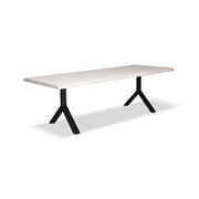 Brooks - Dining Table - Y Base - 40" x 79" - White Wash Top - Black Base