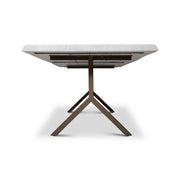 Brooks - Dining Table - Y Base - 40" x 116" - White Wash Top - Brass Base