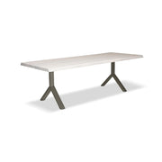 Brooks - Dining Table - Y Base - 40" x 92" - White Wash Top - Pewter Base