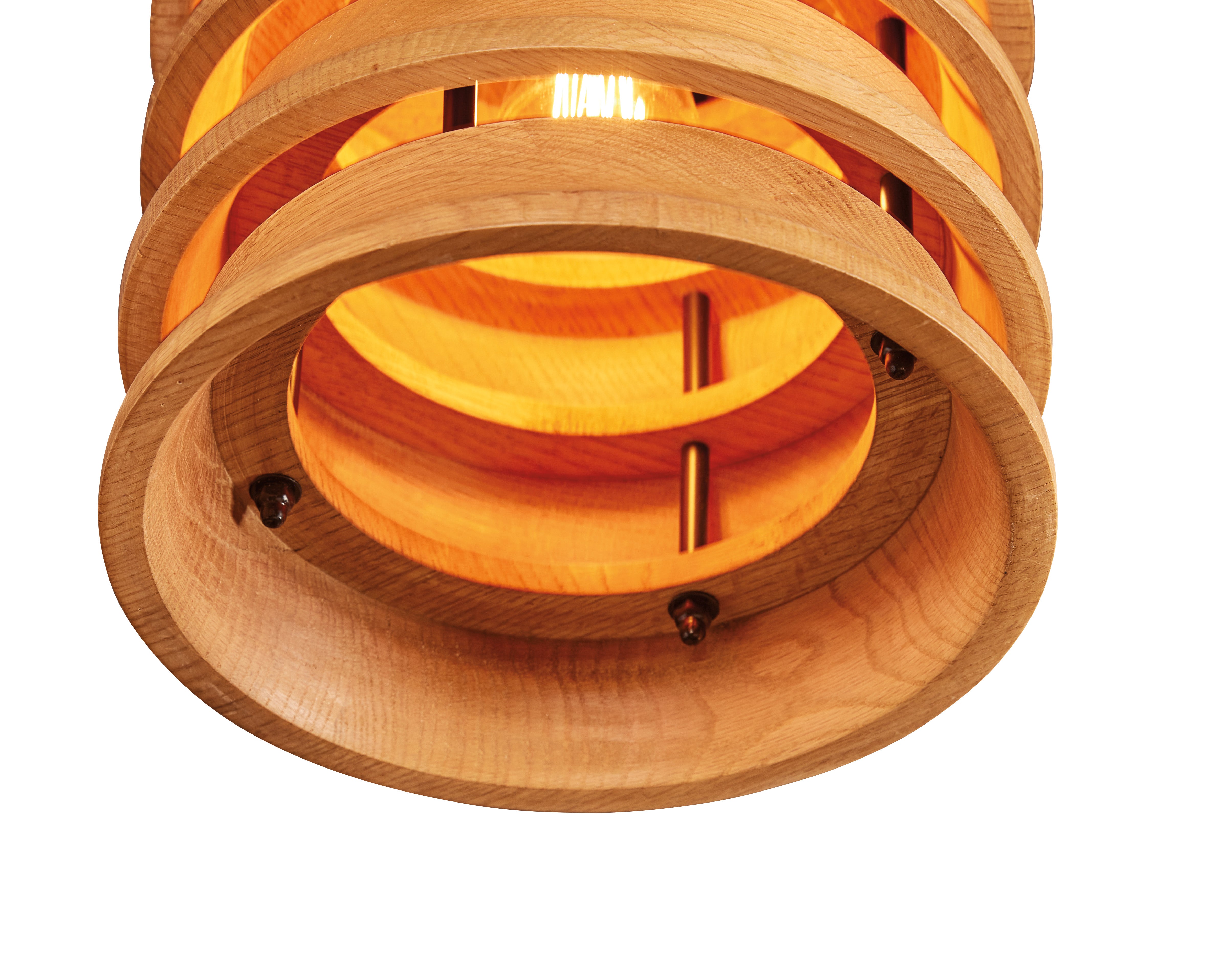 Oak Wood Stacked Pendant - Small