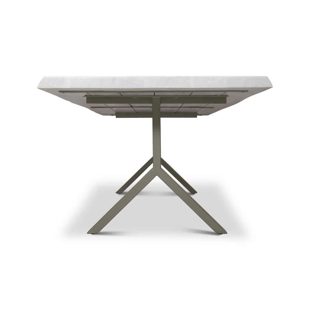 Brooks - Dining Table - Y Base - 40" x 116" - White Wash Top - Pewter Base
