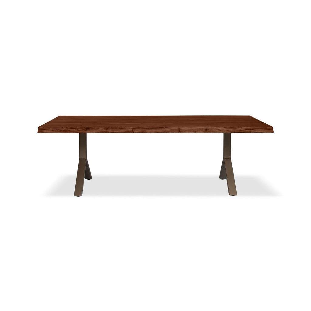 Brooks - Dining Table - Y Base - 40" x 79" - Americano Top - Brass Base