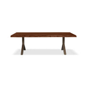 Brooks - Dining Table - Y Base - 40" x 79" - Americano Top - Brass Base