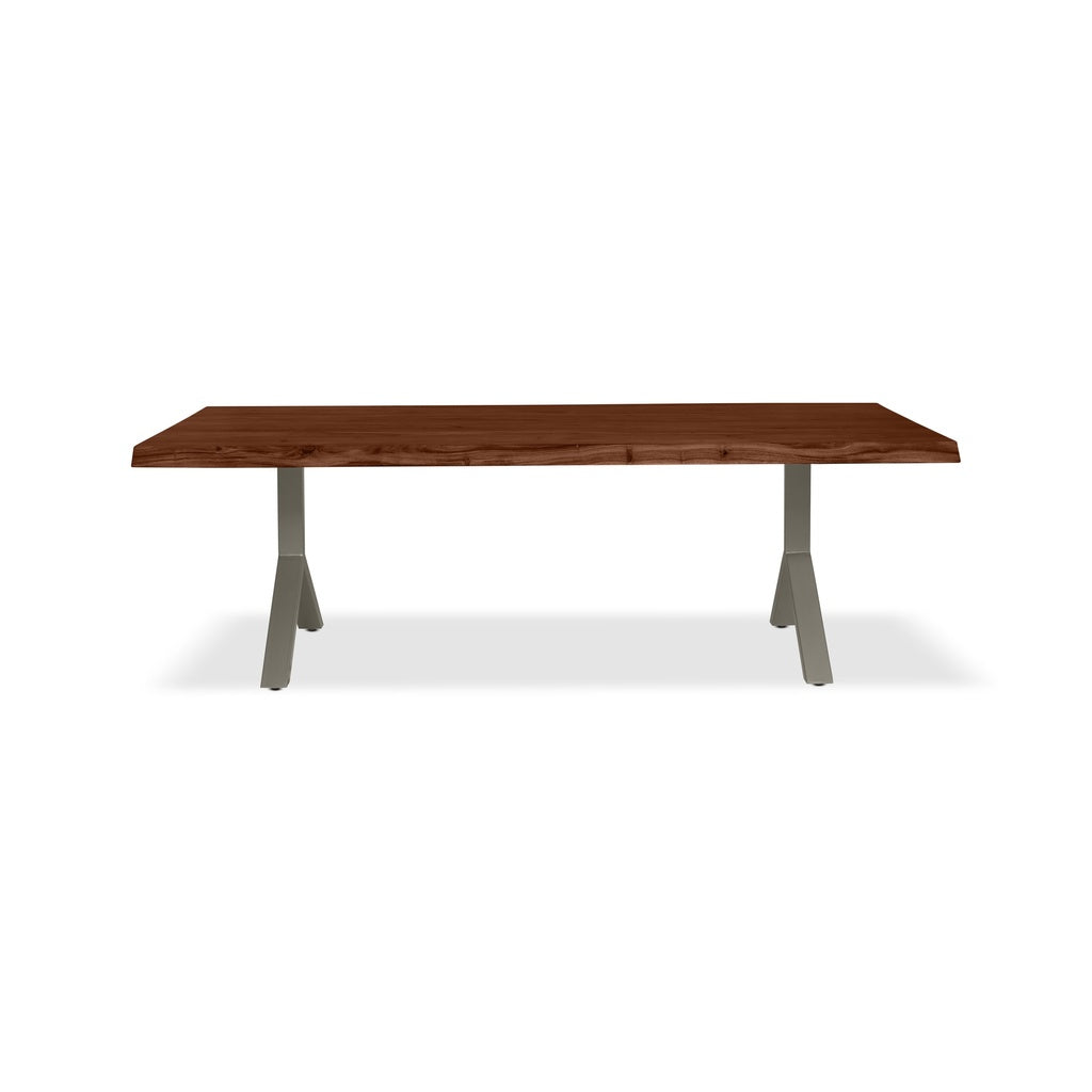Brooks - Dining Table - Y Base - 40" x 116" - Americano Top - Pewter Base