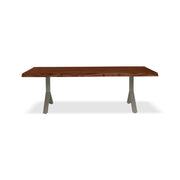 Brooks - Dining Table - Y Base - 40" x 116" - Americano Top - Pewter Base