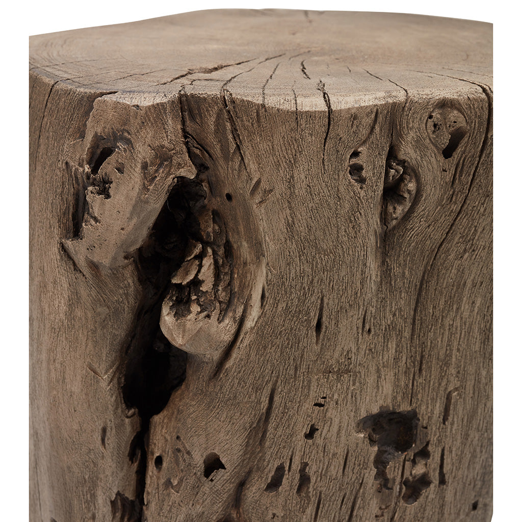 Brooks - Solid Wood Stump - Sandblasted Grey