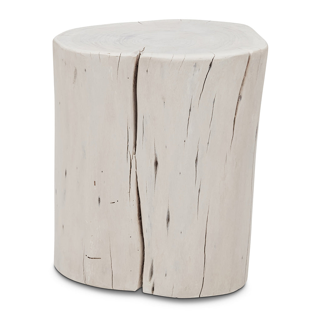 Brooks - Solid Wood Stump - White Wash