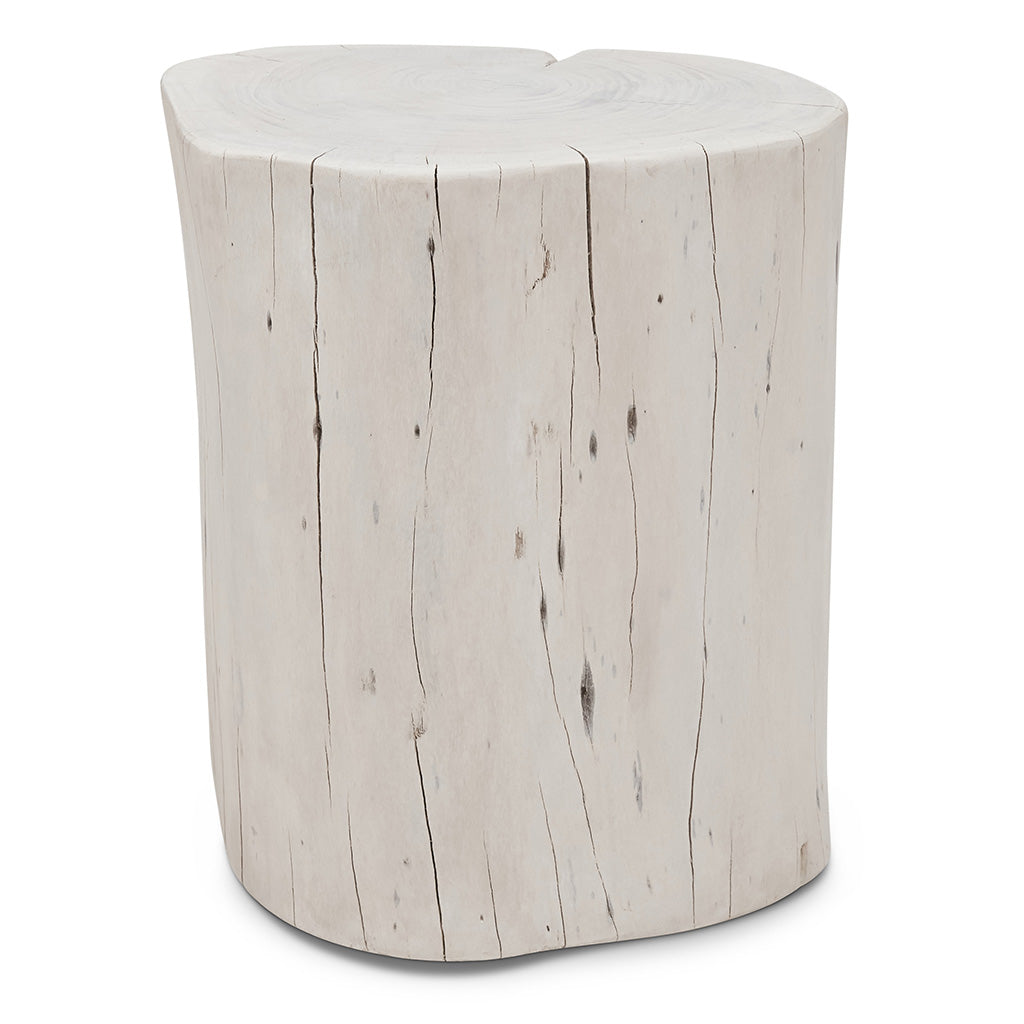 Brooks - Solid Wood Stump - White Wash