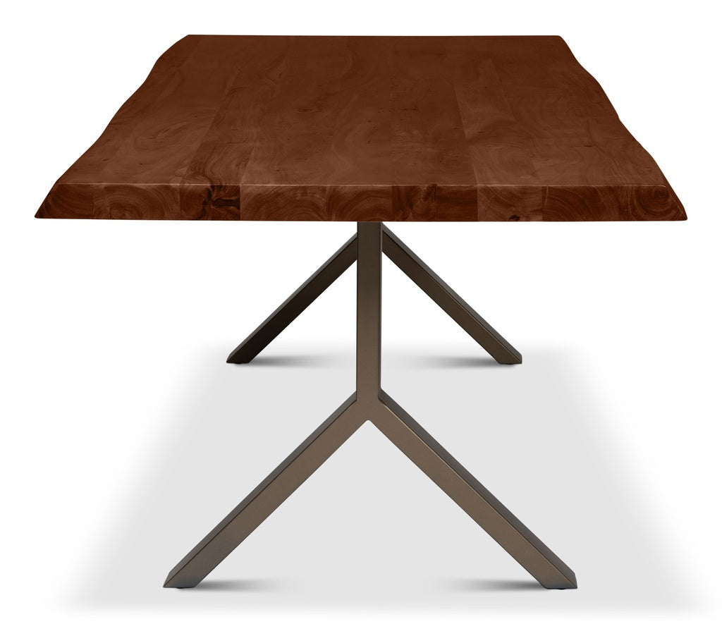 Brooks - Dining Table - Y Base - 40" x 116" - Americano Top - Brass Base