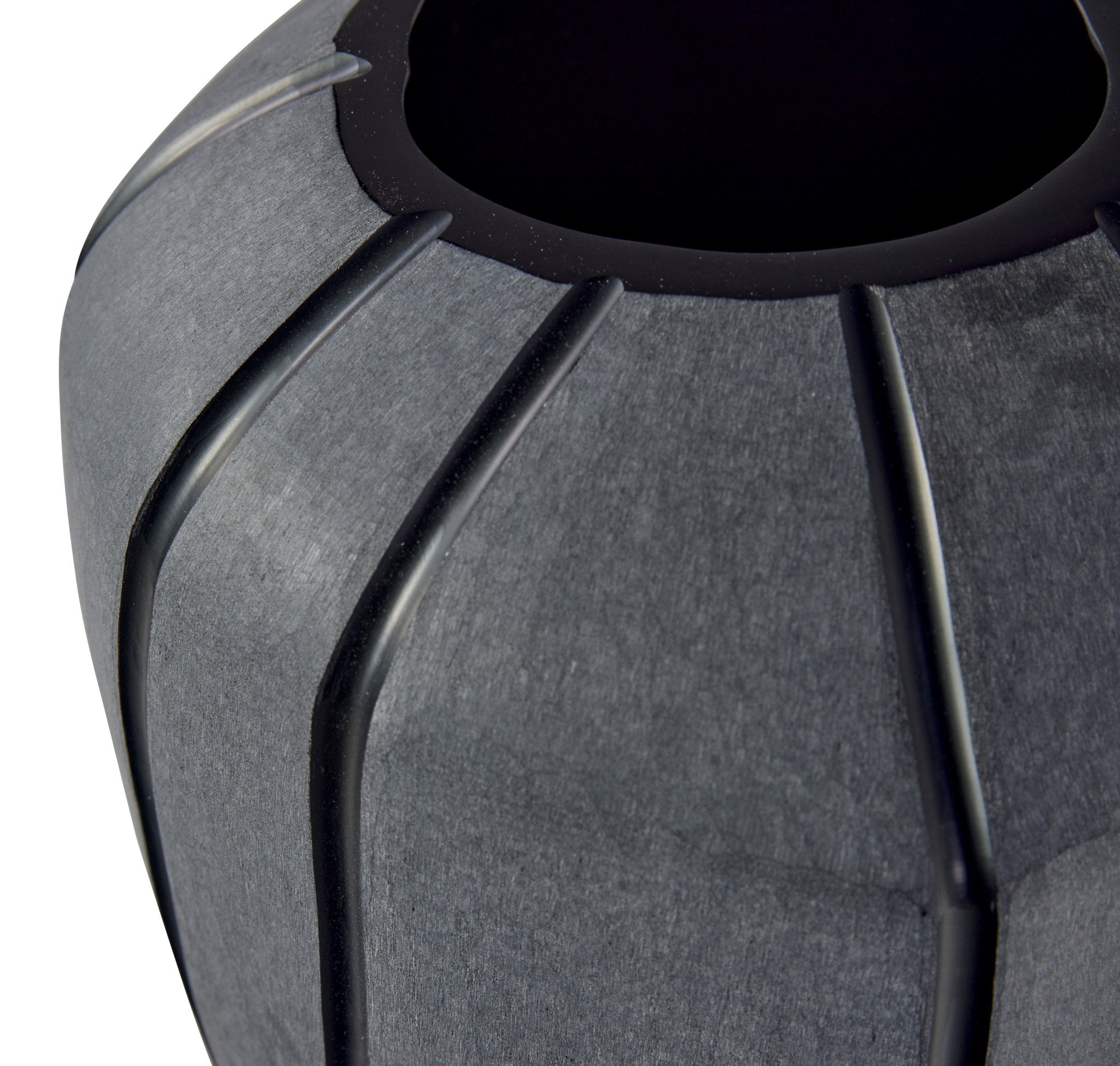 Simius Soft Black Glass Blown Vase - Central Designs