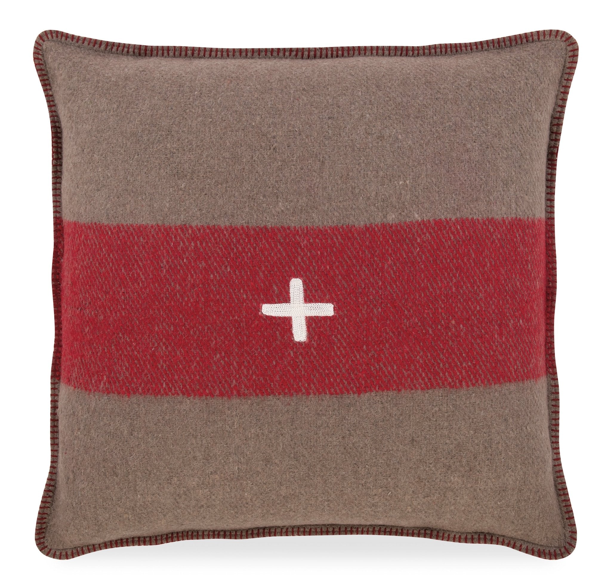 Swiss Army Pillow Cover 24x24 Brown/Red - Central Designs