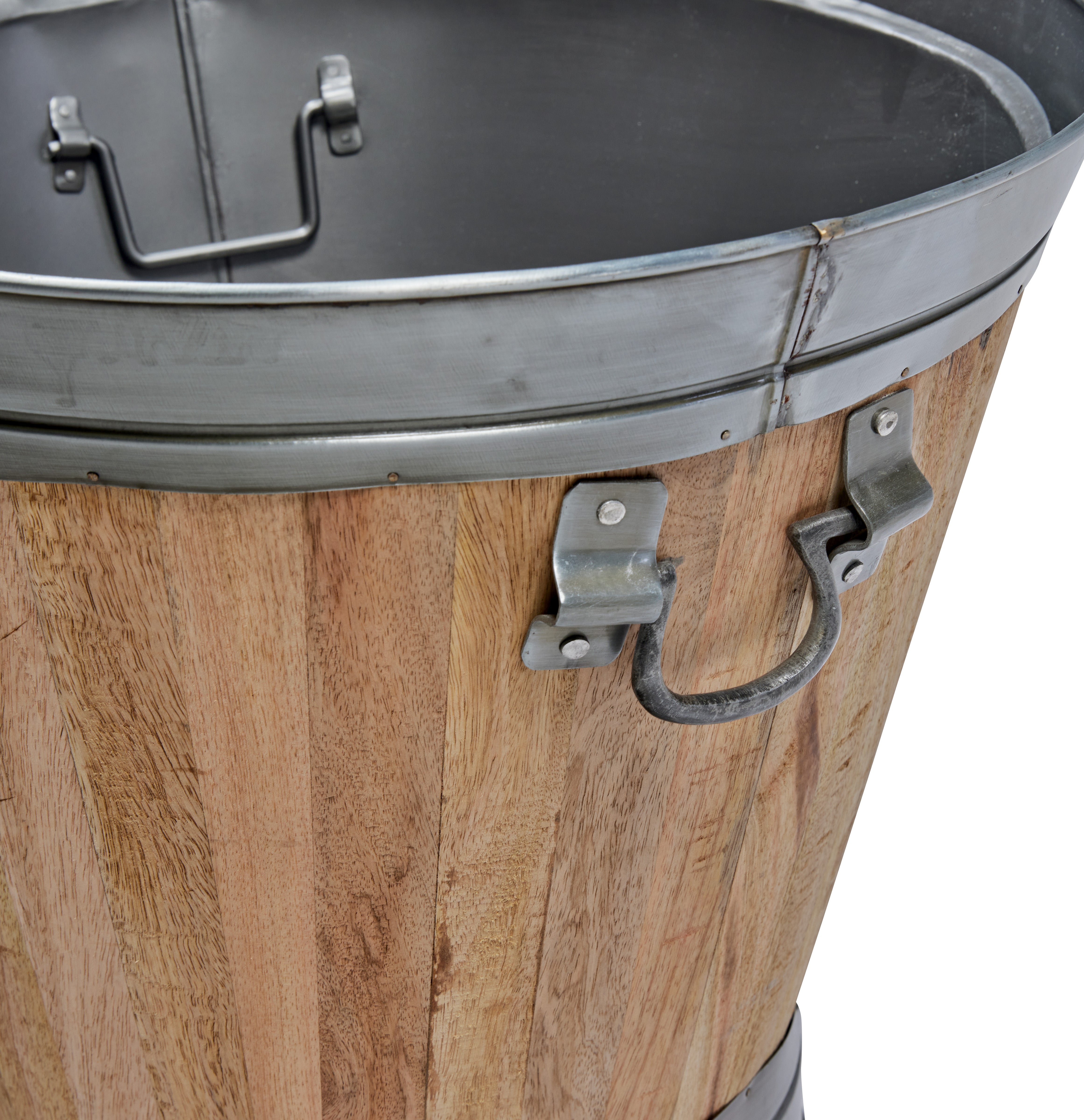 Arbor Round Wood Bucket w/ Iron Handles