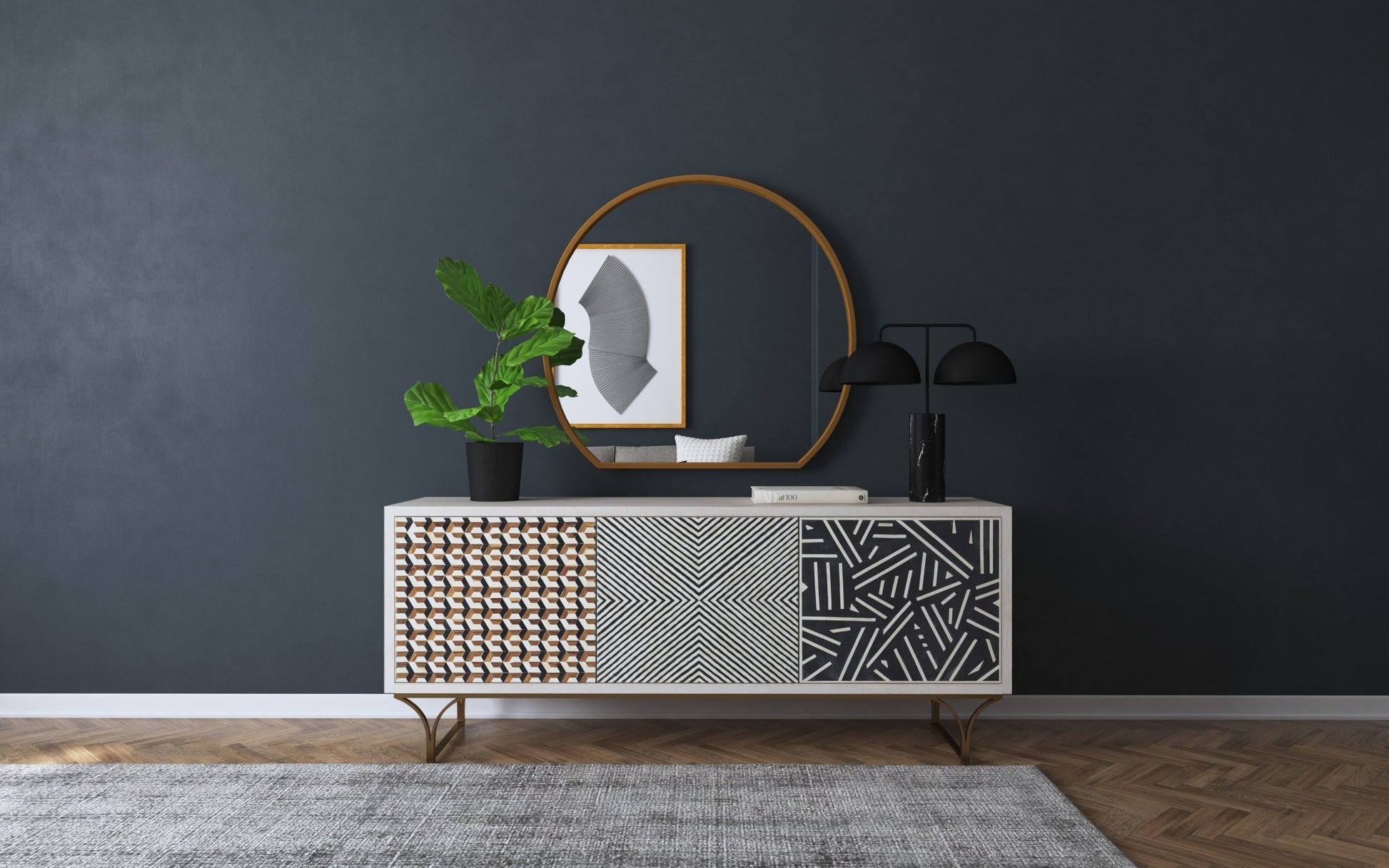 Commerce & Market Jaiden Three Door Credenza - Central Designs
