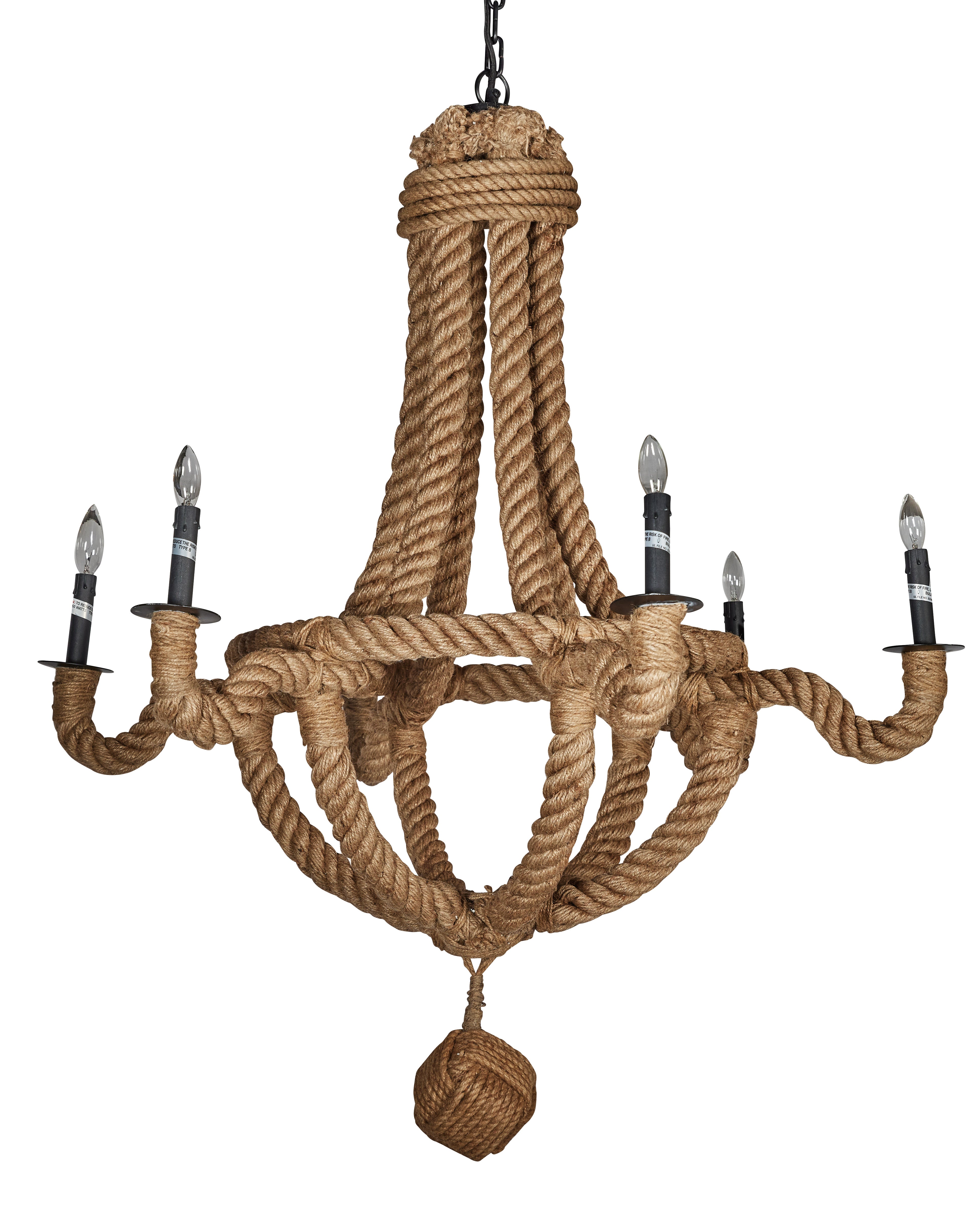 Rope Chandelier w/Six Arms