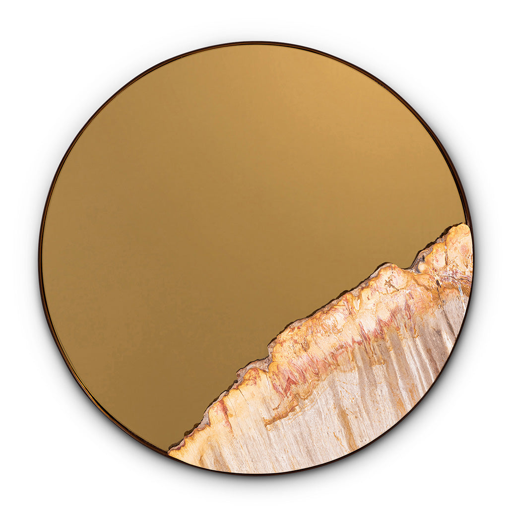 Relique - Darby Round Mirror - 23.5"Dia. - Antique Brass Frame - Gold