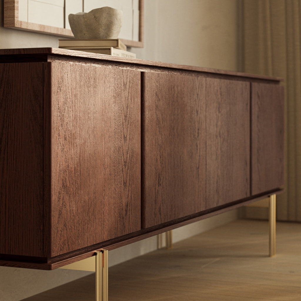 Modern Brazilian - Marrocos - Buffet - Nogal Frame - Ouro Legs
