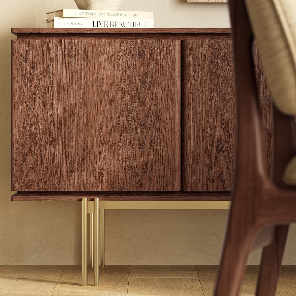 Modern Brazilian - Marrocos - Buffet - Nogal Frame - Ouro Legs