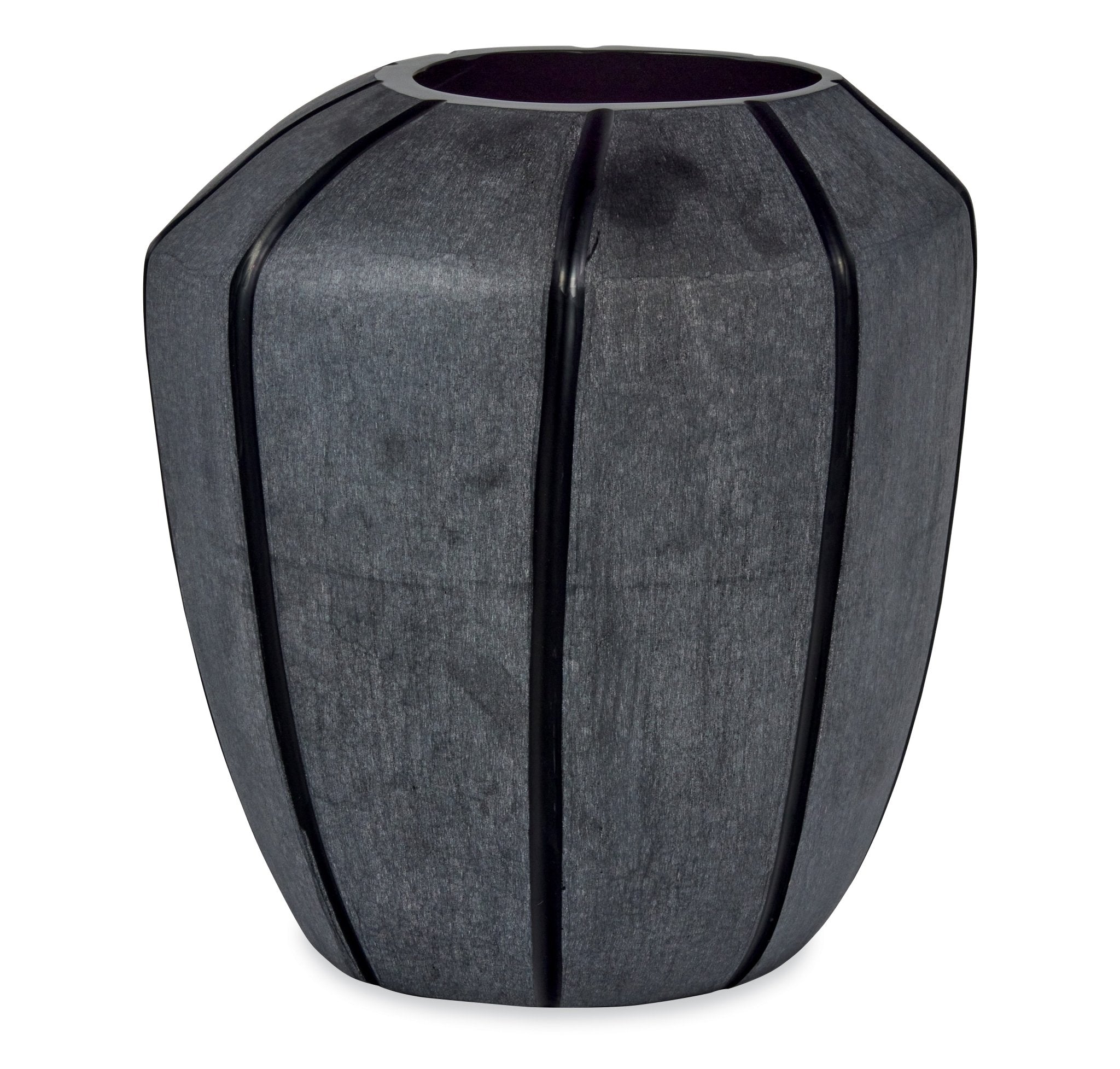 Simius Soft Black Glass Blown Vase - Central Designs