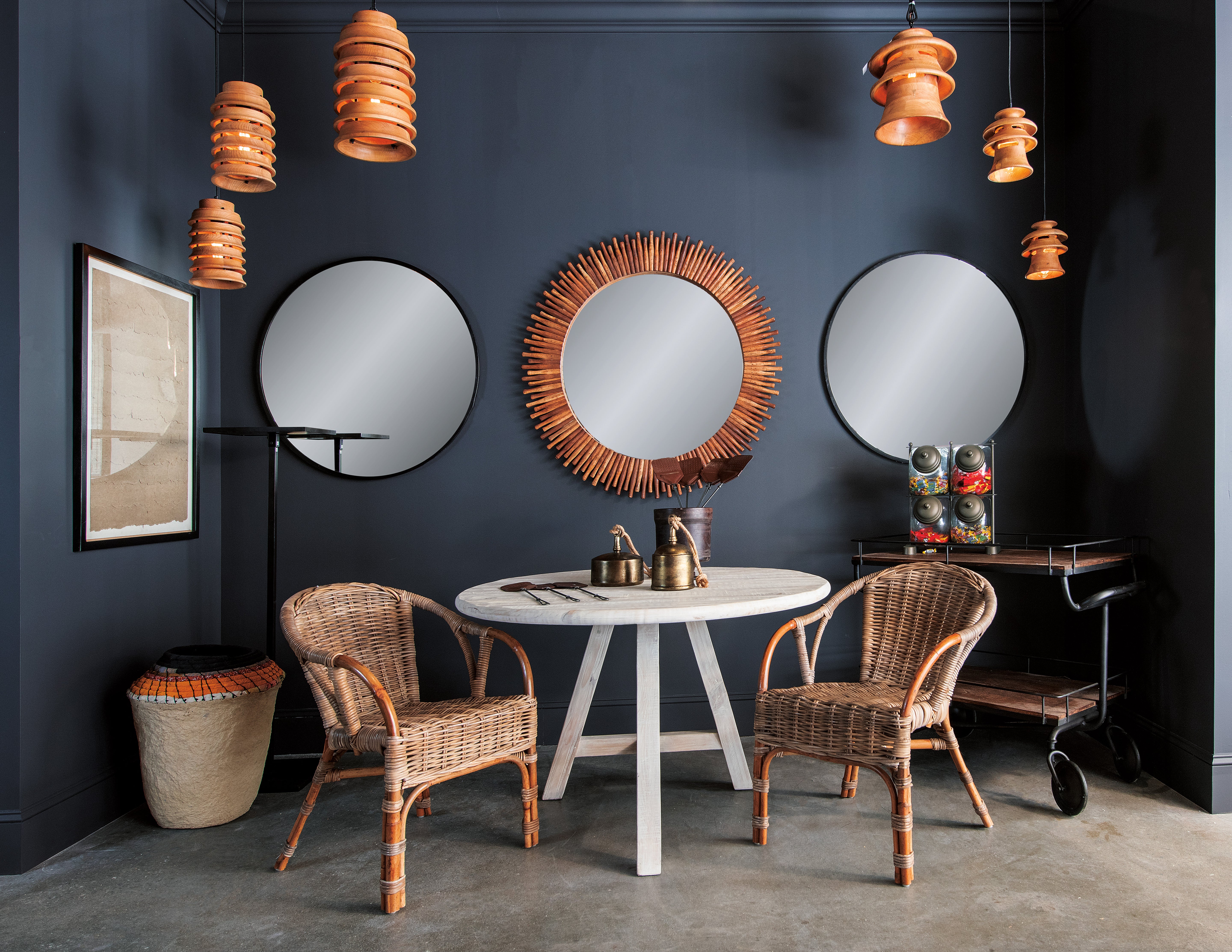 Oak Wood Tiered Pendant Light