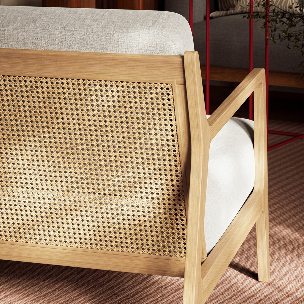 Metro - Carmelo Upholstered Accent Chair - Oak/Cream Upholstery