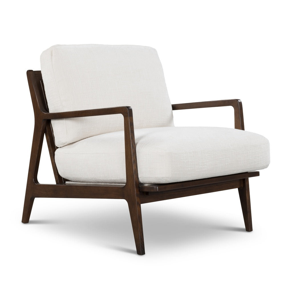 Metro - Carmelo Upholstered Accent Chair - Walnut/Cream Genuine Leather