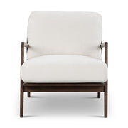 Metro - Carmelo Upholstered Accent Chair - Walnut/Cream Genuine Leather