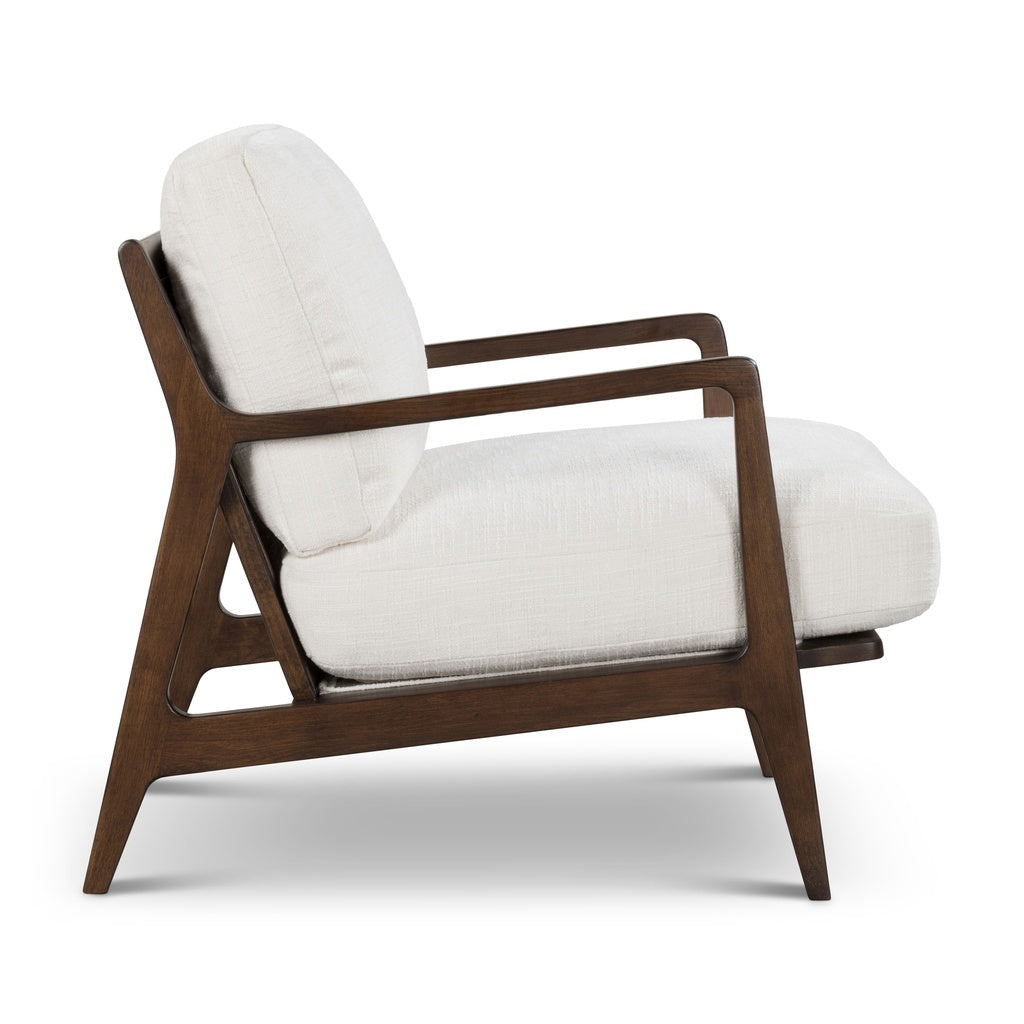 Metro - Carmelo Upholstered Accent Chair - Walnut/Cream Genuine Leather