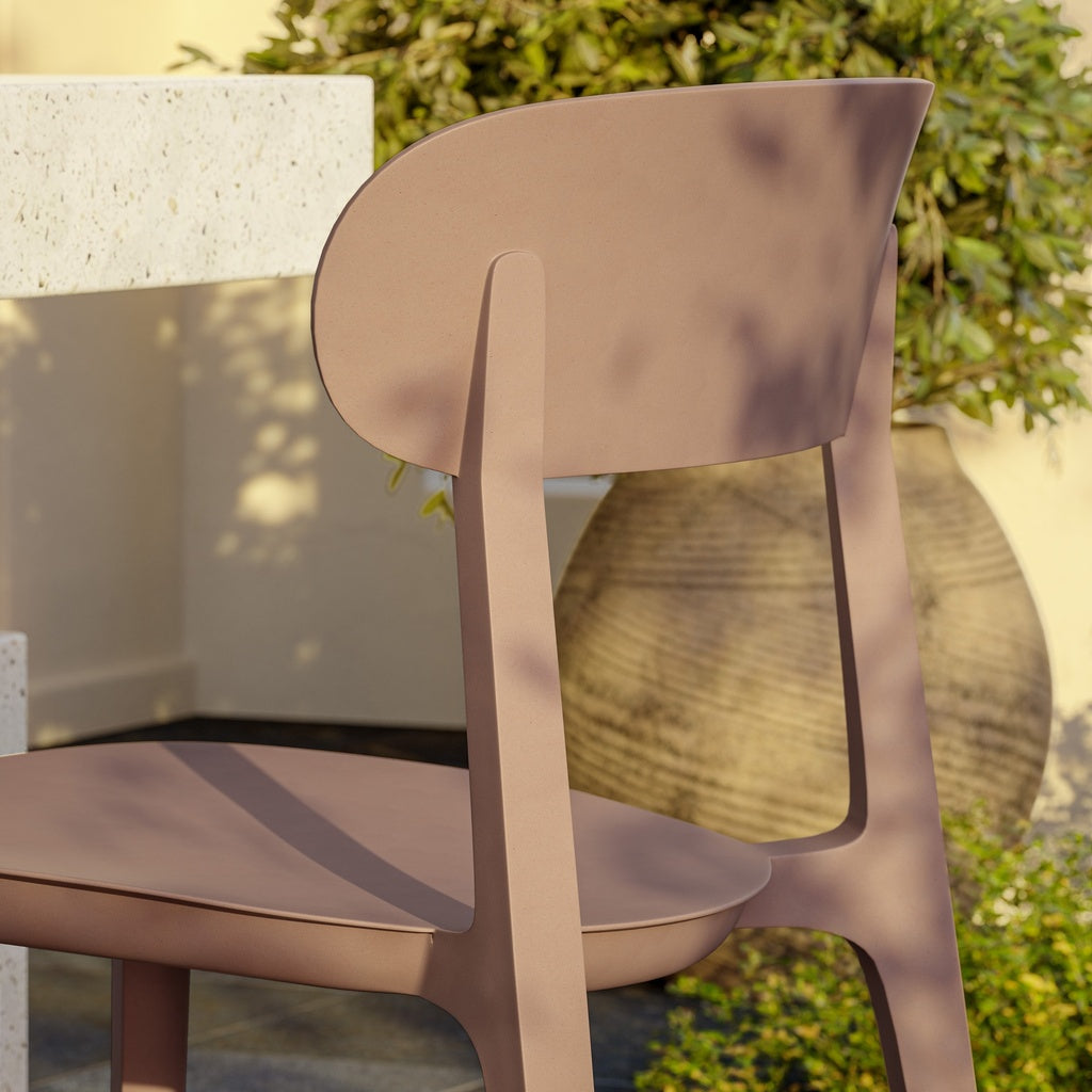 Metro - Spencer - Eco-Friendly Outdoor Stacking Chair - Set of 4 - Dusty Rose