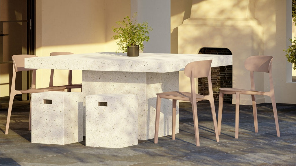 Metro - Spencer - Eco-Friendly Outdoor Stacking Chair - Set of 4 - Dusty Rose