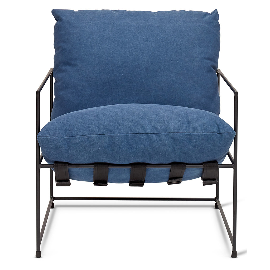 Metro - Trent Accent Chair - Washed Navy Upholstery