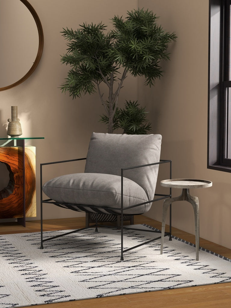 Metro - Trent Accent Chair - Washed Grey Upholstery