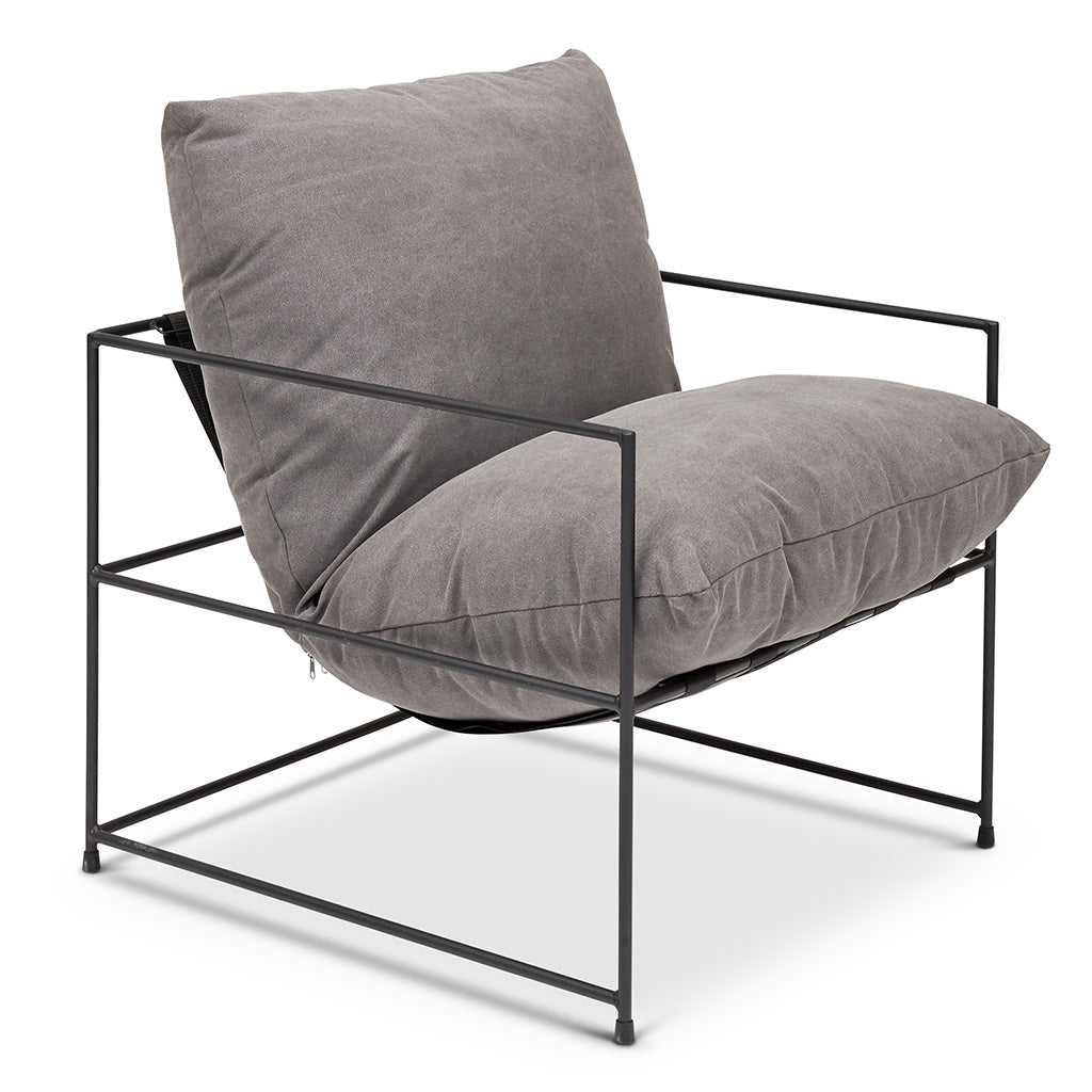 Metro - Trent Accent Chair - Washed Grey Upholstery