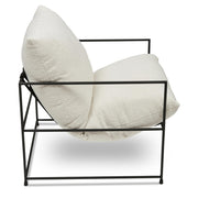 Metro - Trent Accent Chair - White Bouclé Upholstery