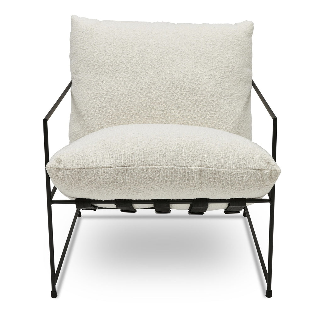 Metro - Trent Accent Chair - White Bouclé Upholstery