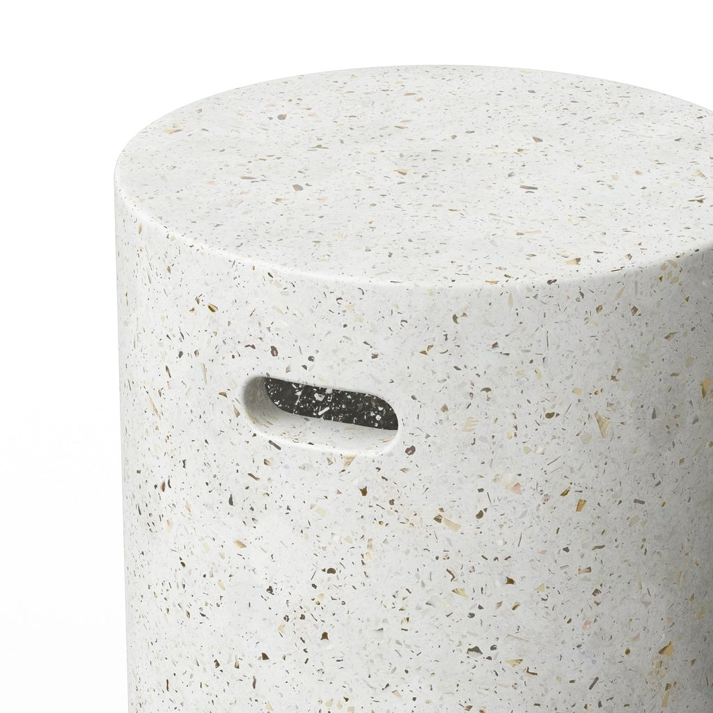 Mixx - Cylinder Stool - Ivory Terrazzo