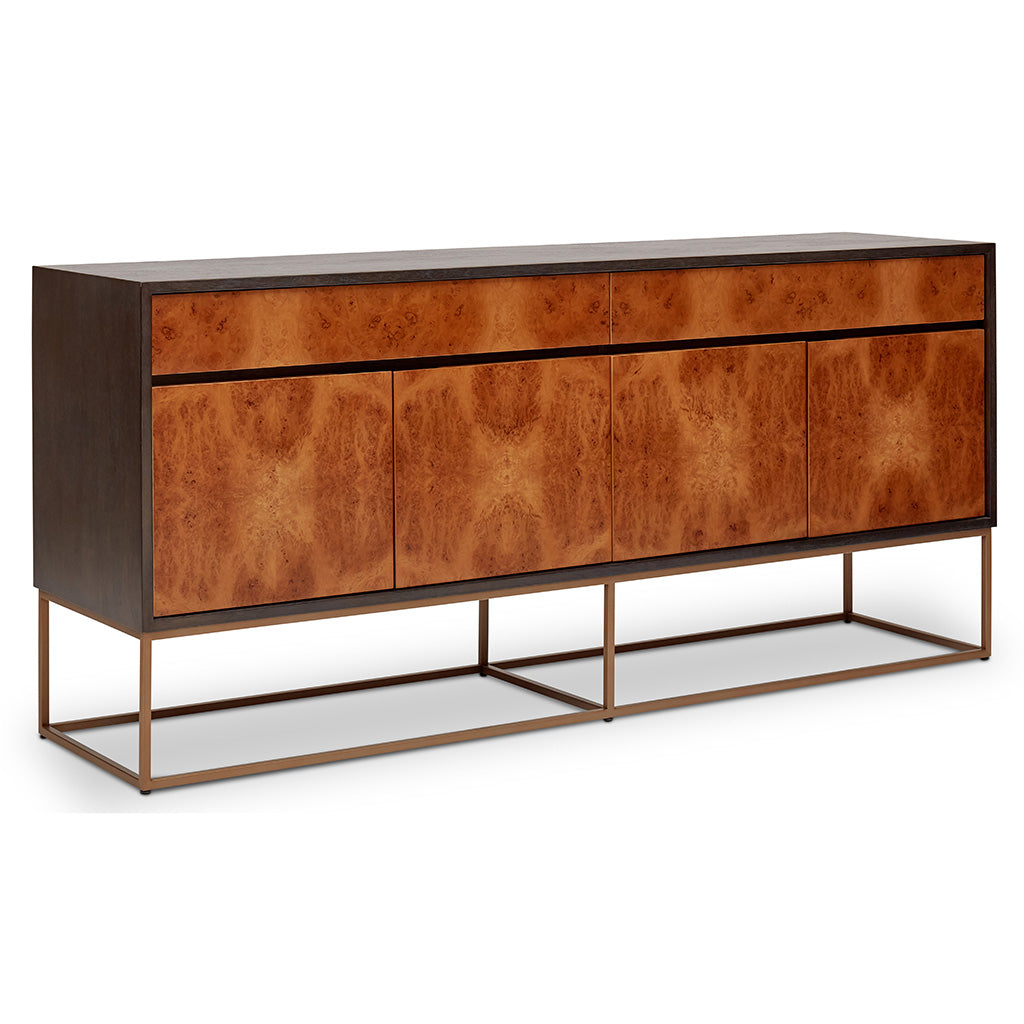 IE Series - Yoga Buffet - Oak Burl - Vintage Copper Base