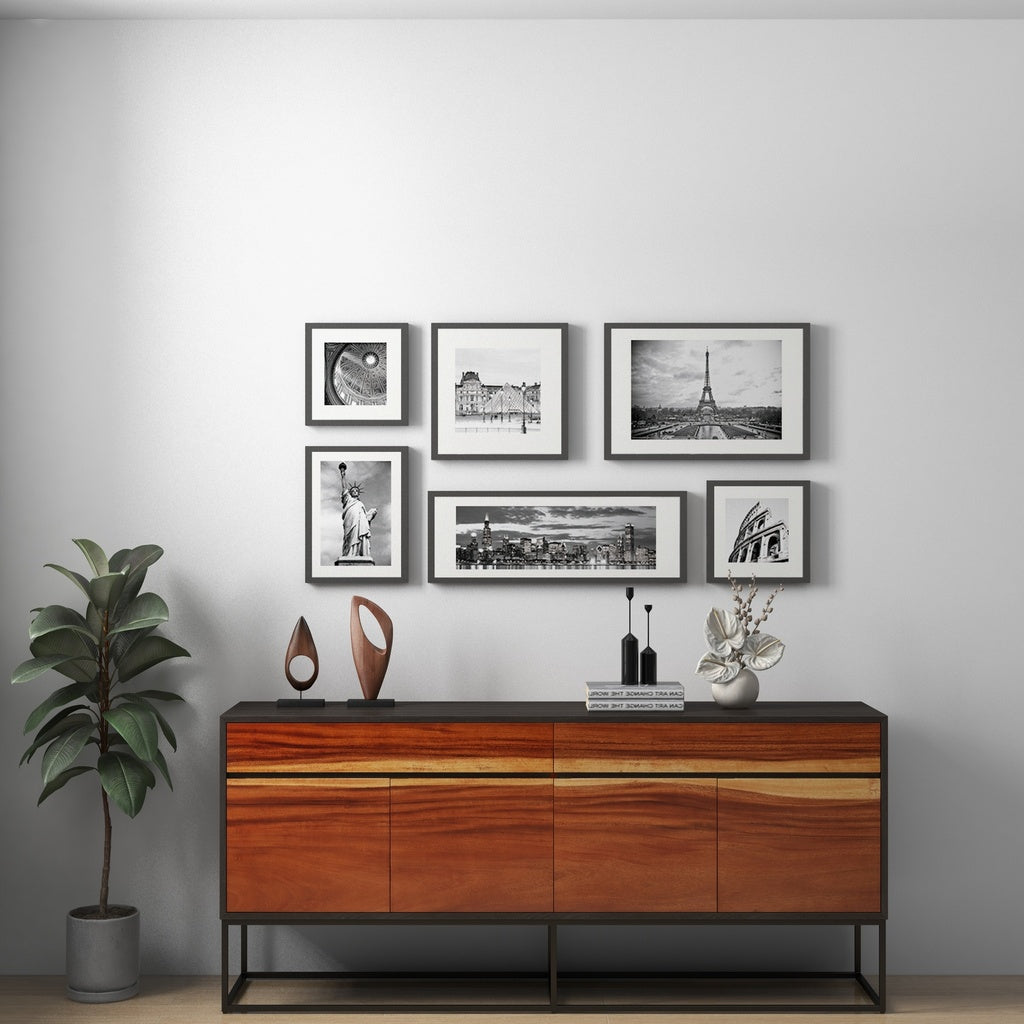 IE Series - Yoga Buffet - Oak Burl - Vintage Copper Base