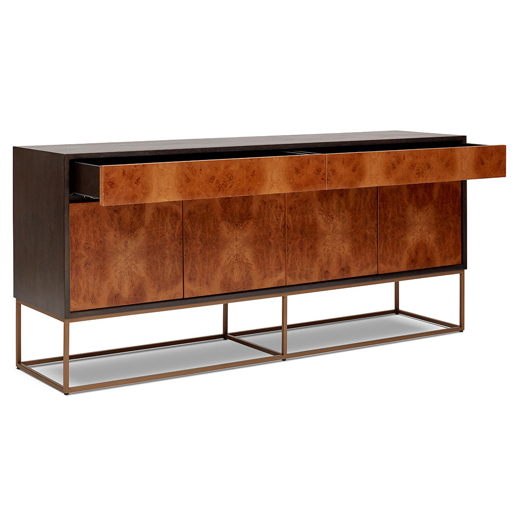 IE Series - Yoga Buffet - Oak Burl - Vintage Copper Base