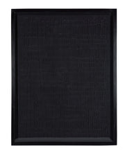 Grid Pattern Black Paper Mache Wall Art in Glass Wooden Frame
