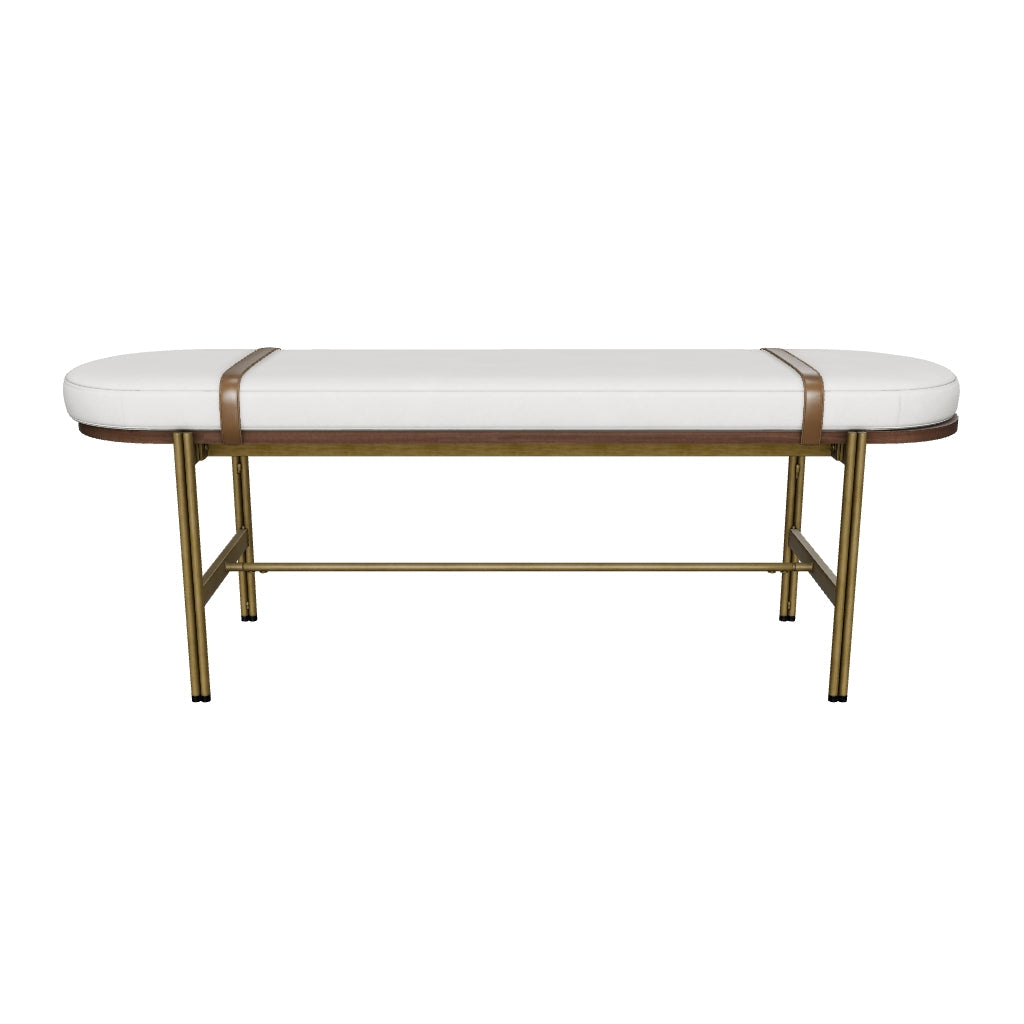 Elaine Bench - Polo Club Muslin / Bravo Cognac