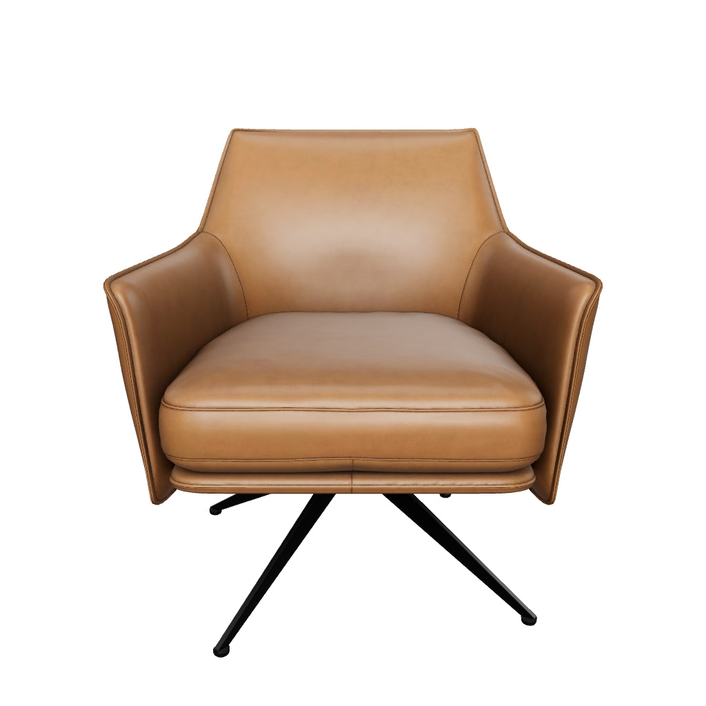 Crosby Swivel Lounge Chair- Missouri Cognac