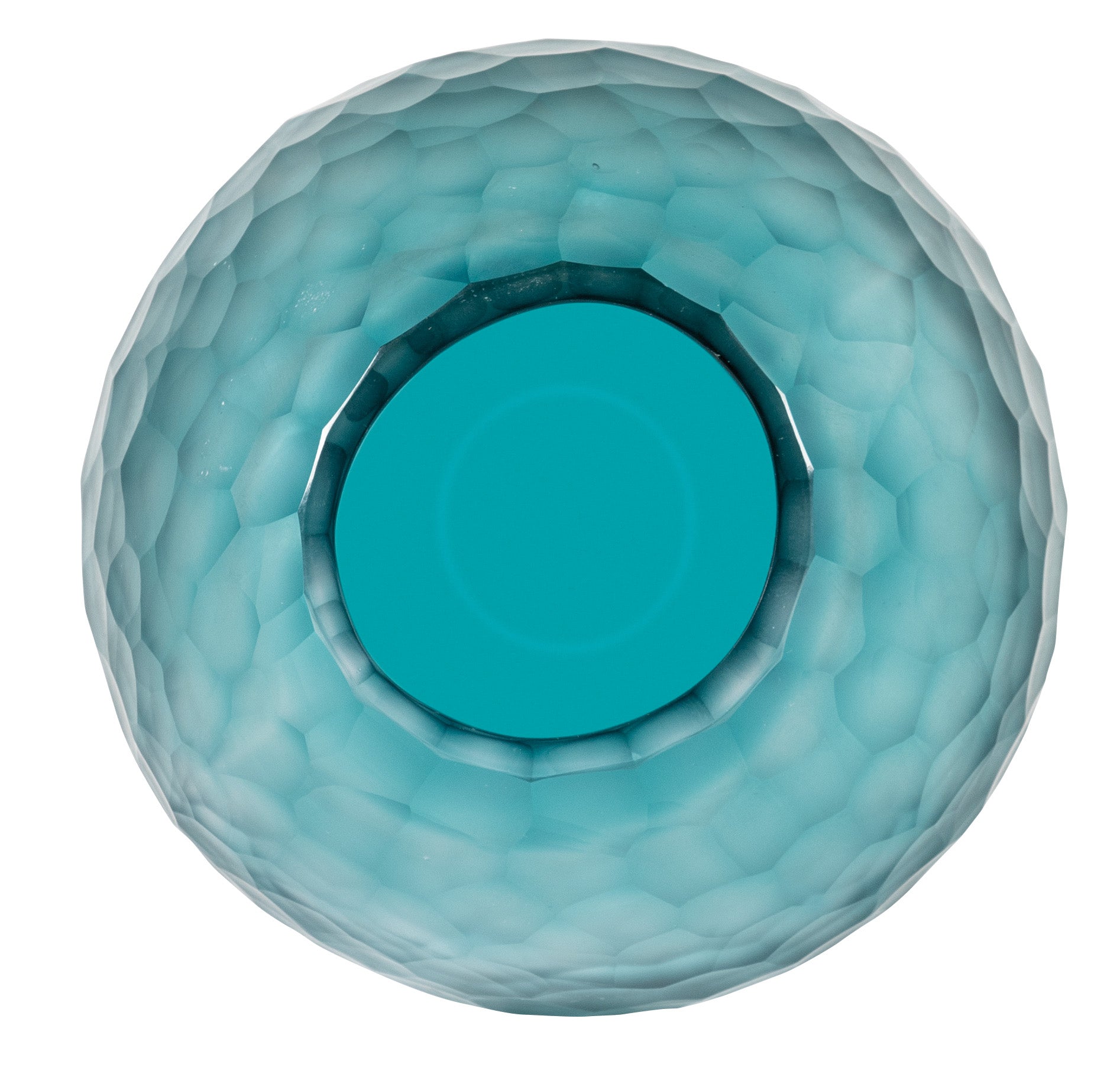Somme Round Petrol Glass Vase