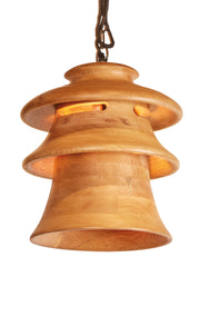Oak Wood Tiered Pendant Light