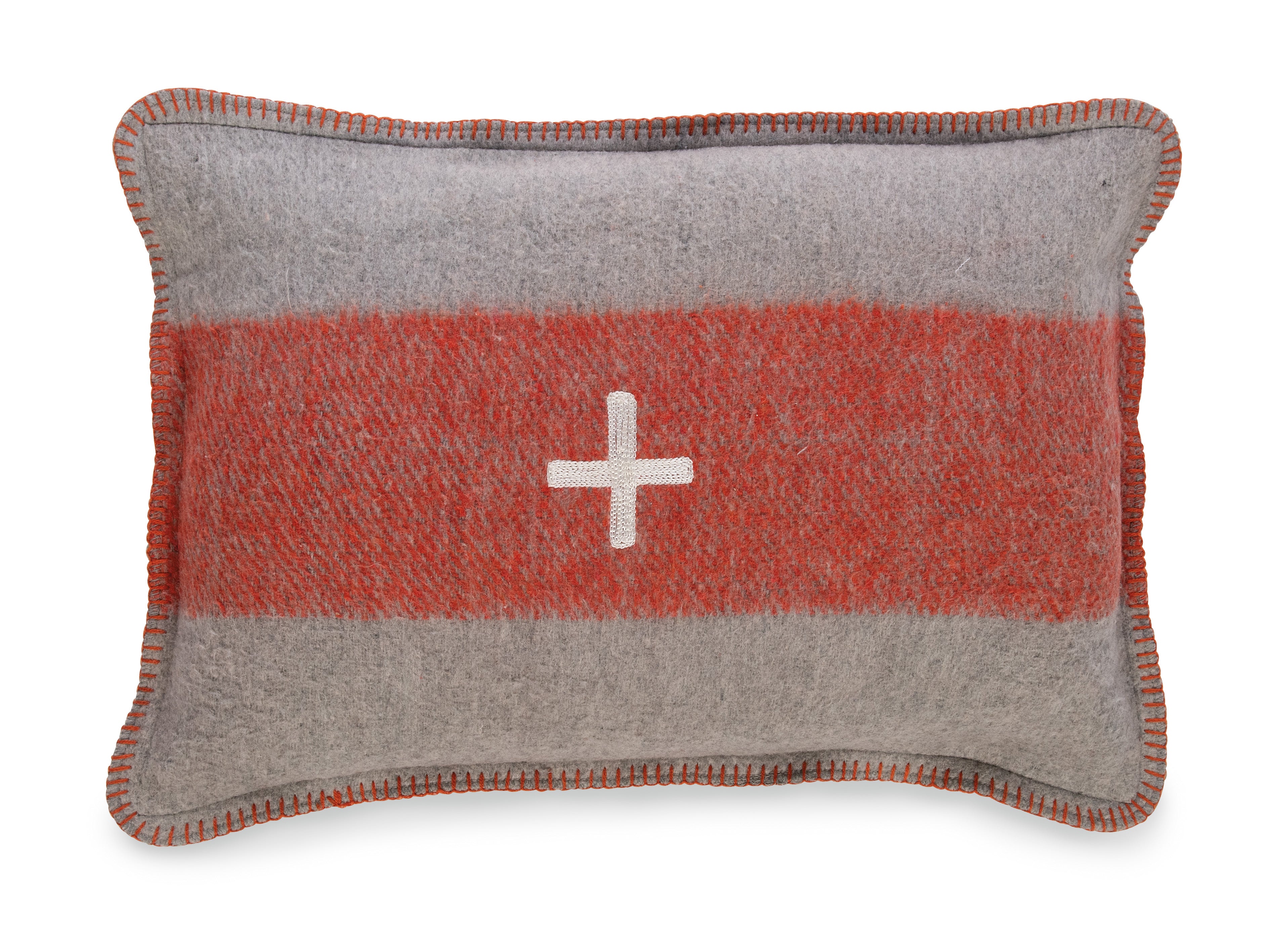 Swiss Army Pillow Cover 14x20 Grey/Orange