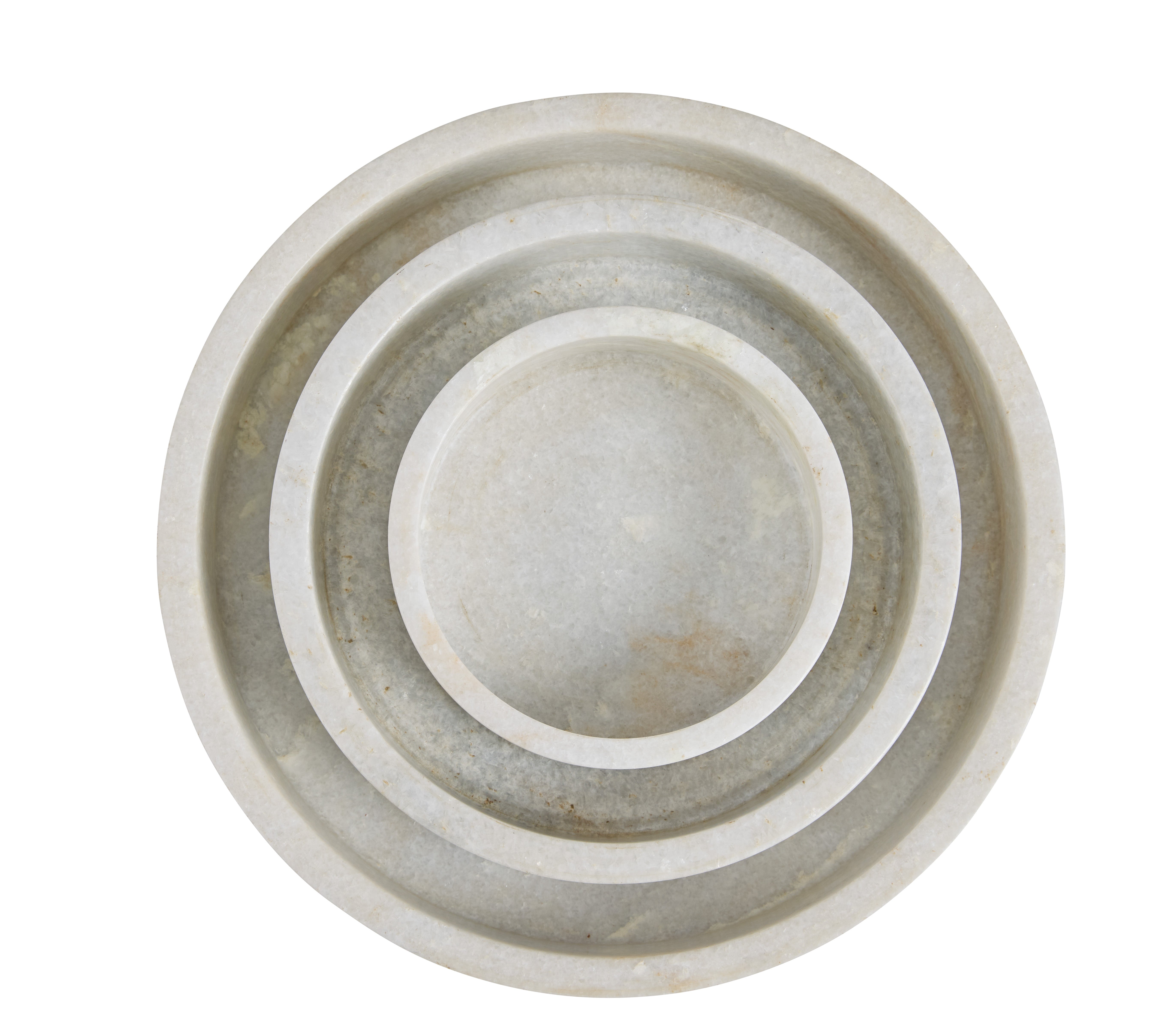 Nesting Straight Marble Bowls