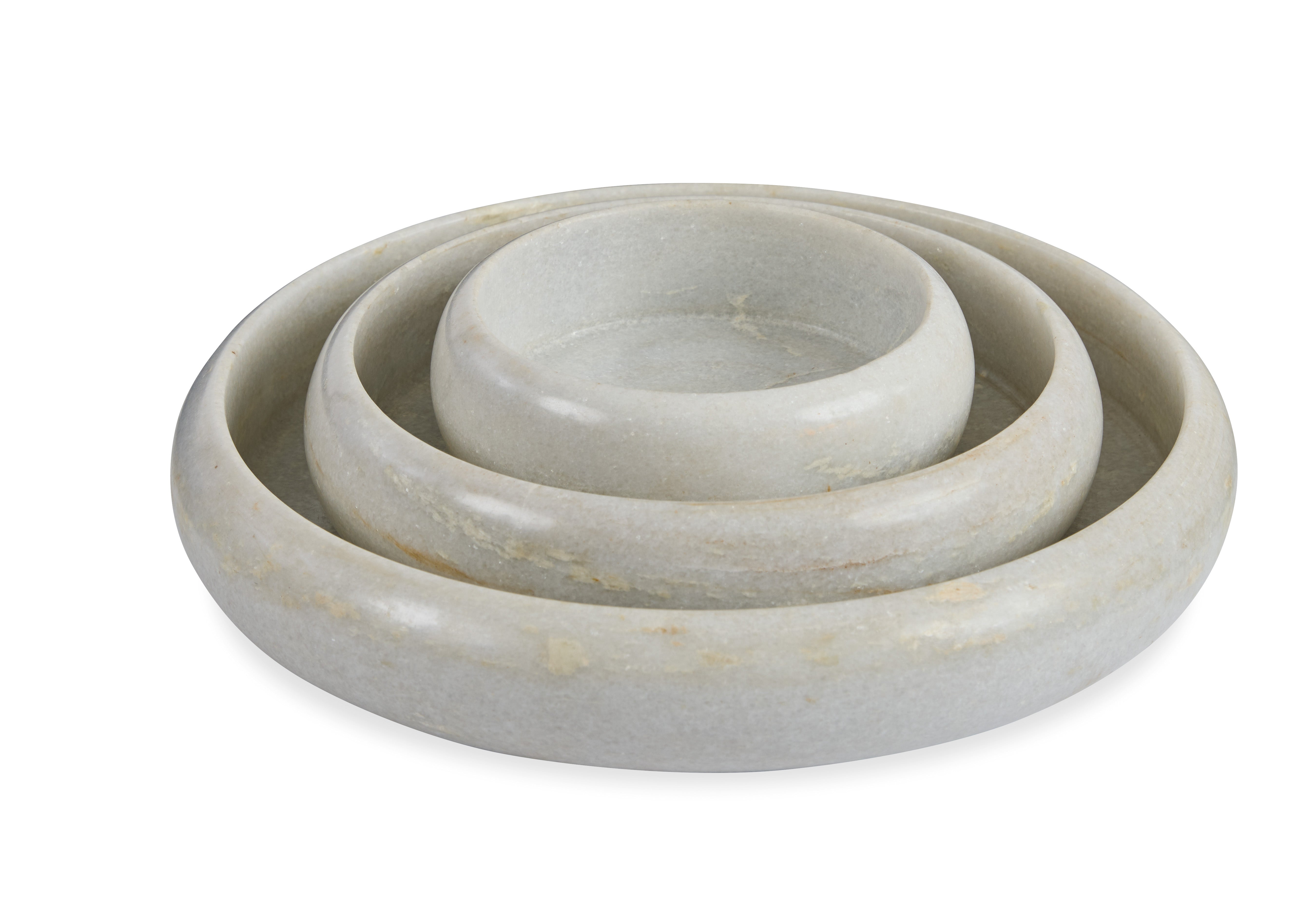 Nesting Curved Marble Bowls
